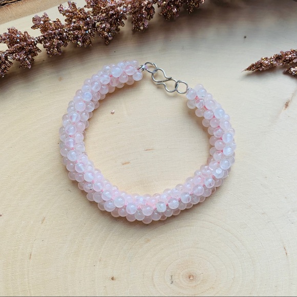 HP🎉 Rose Quartz gemstone Handmade Bracelet - Picture 3 of 7